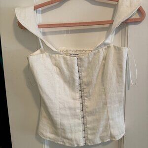 Reformation Linen Square Neckline Top